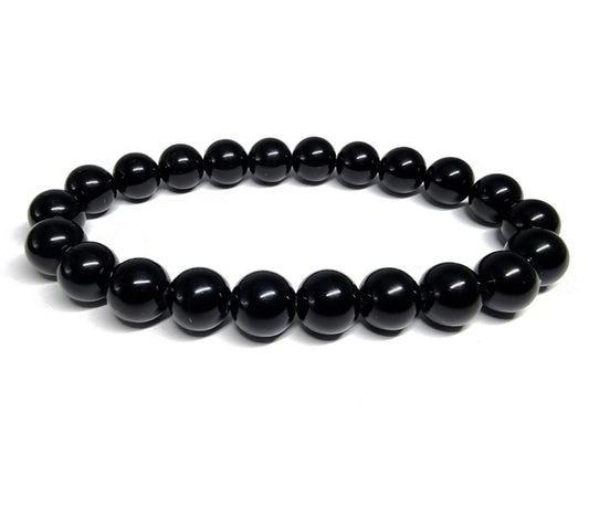 Bracelet obsidienne noire - Protection et ancrage | Pierres naturelles en forme de boules