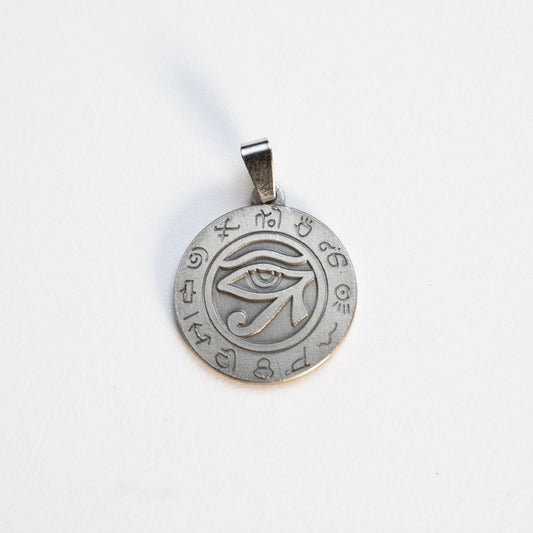 Pendentif Argenté Rond - Oeil d' Horus